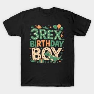 Three Rex 3Rd Birthday Boy Third T-Rex Dinosaur 3 Year Old T-Shirt